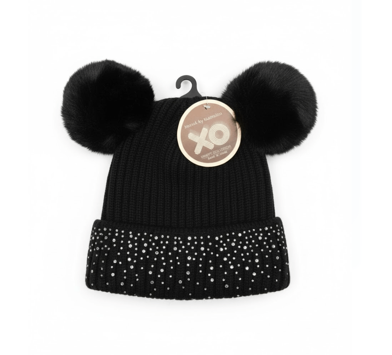Magic Collection Kids 2 Pom Beanie w/ Stones - Assorted - Beauty Exchange Beauty Supply