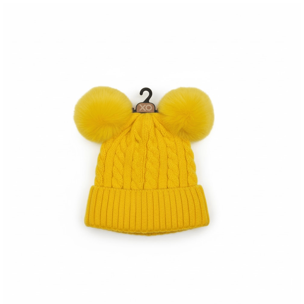 Magic Collection Kids Cable Knit 2 Pom Beanie - Assorted - Beauty Exchange Beauty Supply