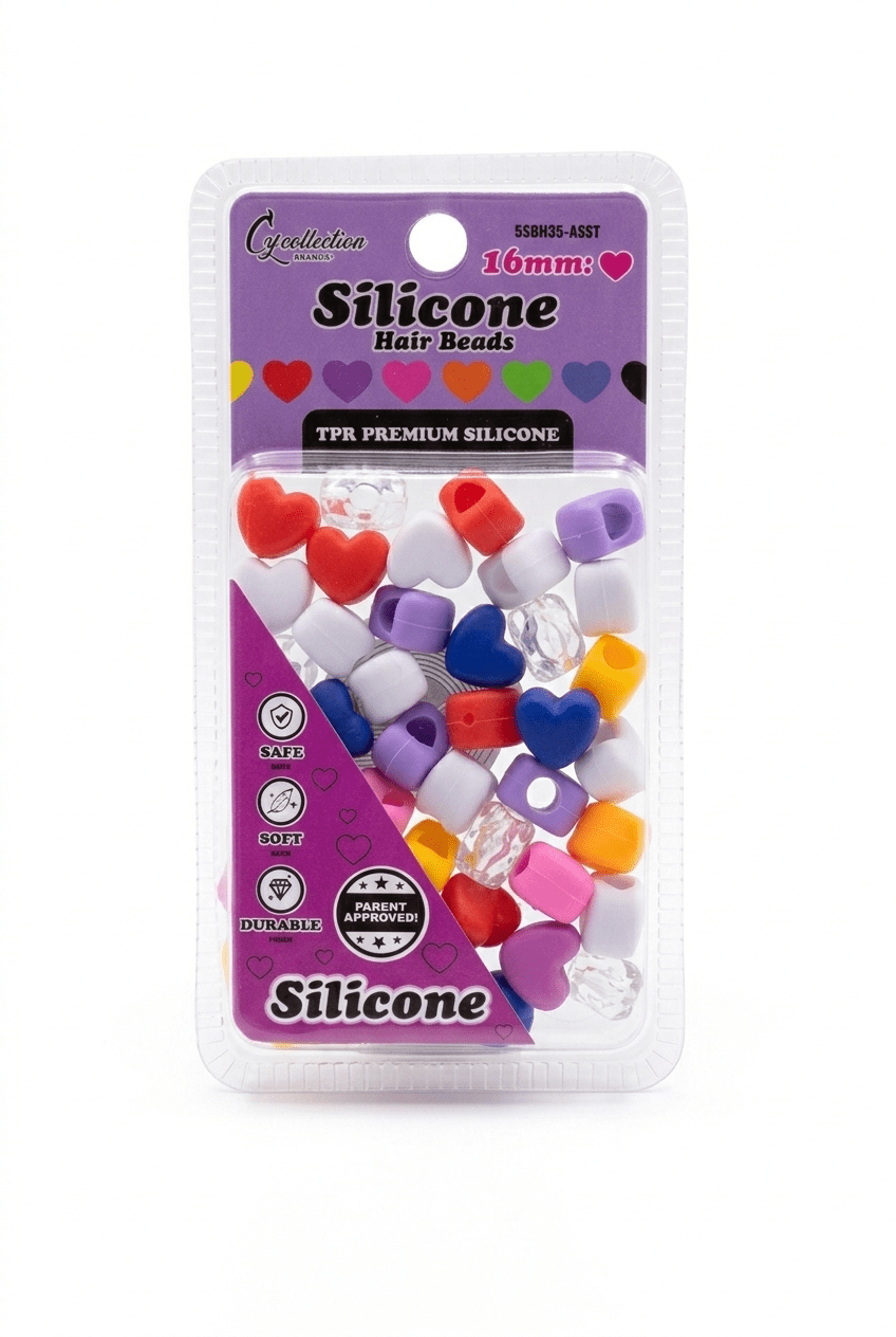 Magic Collection Silicone Hair Beads Heart – 16mm - Beauty Exchange Beauty Supply