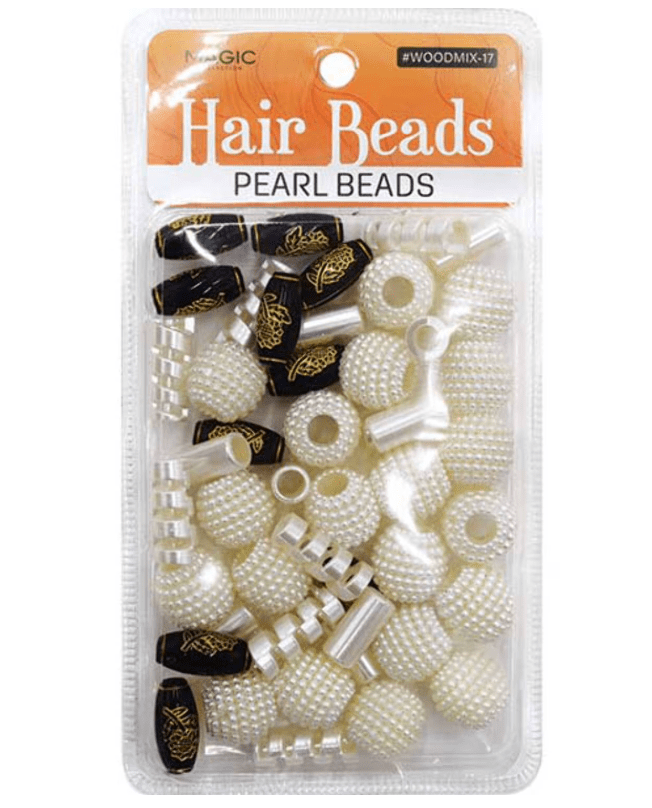 Magic Collection Wood Hair Beads Silver or Gold – 1 Pack - Beauty Exchange Beauty Supply