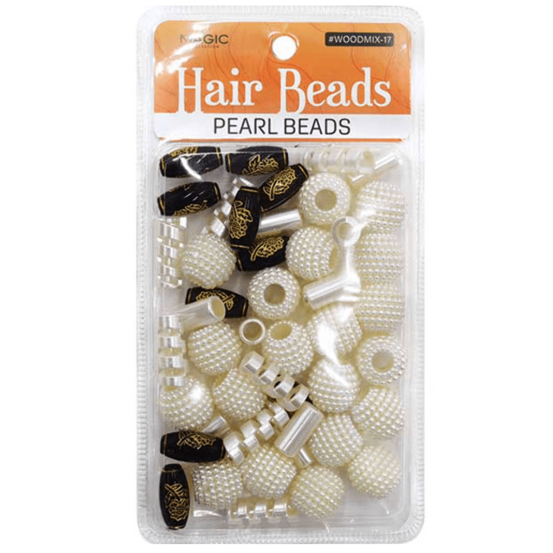 Magic Collection Wood Hair Beads Silver or Gold – 1 Pack - Beauty Exchange Beauty Supply