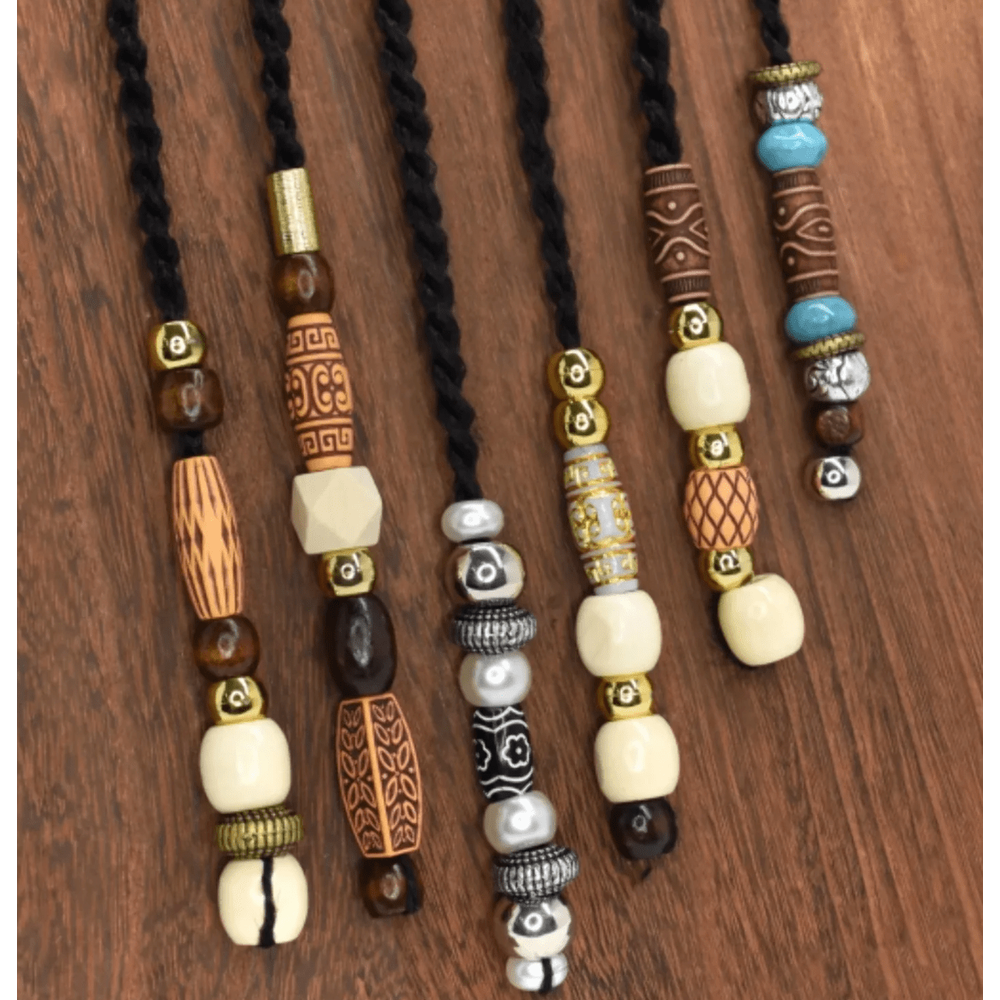 Magic Collection Wood Hair Beads Silver or Gold – 1 Pack - Beauty Exchange Beauty Supply