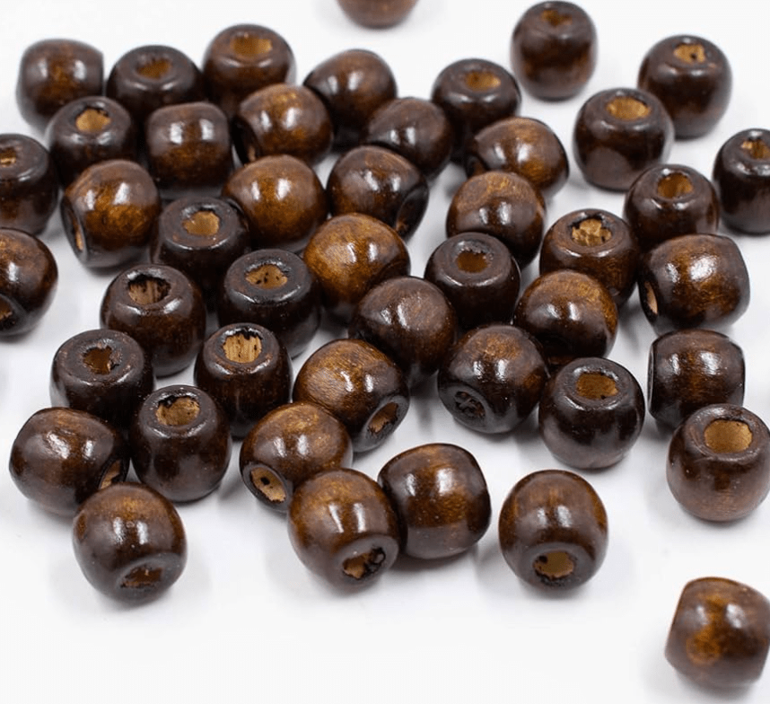 Magic Collection Wooden Hair Beads Dark Brown – 12MM - Beauty Exchange Beauty Supply