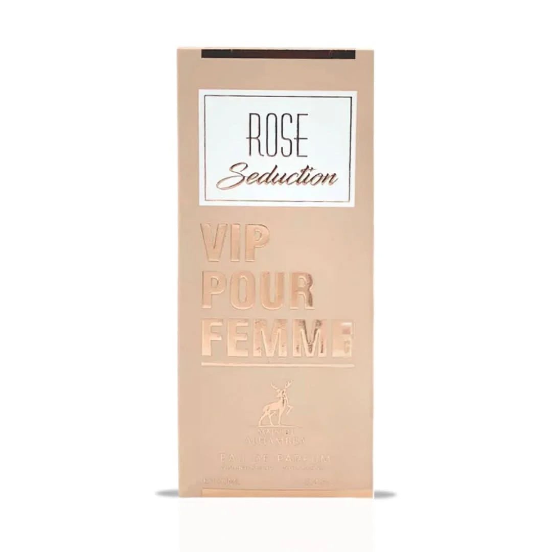 Maison Alhambra Rose Seduction VIP Pour Femme Eau De Parfum Spray – 3.4oz - Beauty Exchange Beauty Supply
