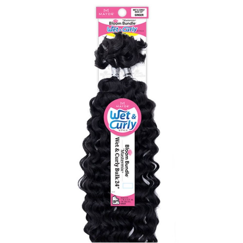 Mayde Beauty Bloom Bundle Weave – Wet & Curly Bulk 24” | Synthetic Hair • Bulk (No Weft) • Wet & Wavy Texture • Braiding & Crochet - Ready - Beauty Exchange Beauty Supply
