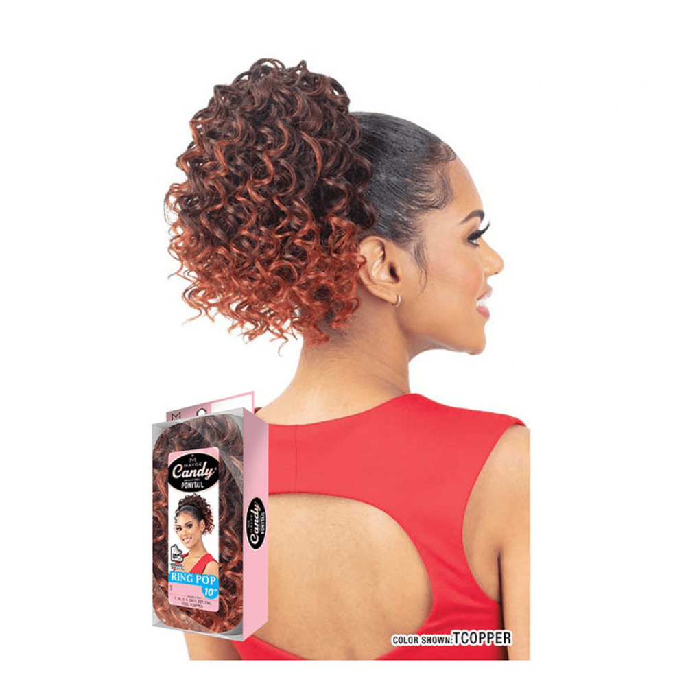 Mayde Beauty Candy Drawstring Ponytail – Ring Pop 10" | Soft Curly Puff | Easy Install & Glueless Drawstring Style - Beauty Exchange Beauty Supply