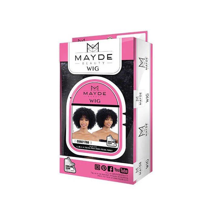 Mayde Beauty “Curly Fro” Full Wig – Voluminous Curls, Natural Texture, Heat Safe | One Size - Beauty Exchange Beauty Supply
