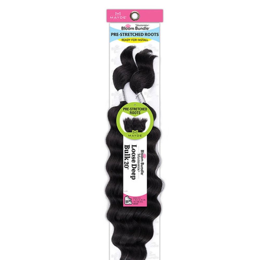 Mayde Beauty Synthetic Bloom Bundle Weave – Loose Deep Bulk 20" | Soft, Lightweight, Tangle - Free | For Braids, Crochet & Boho Styles - Beauty Exchange Beauty Supply