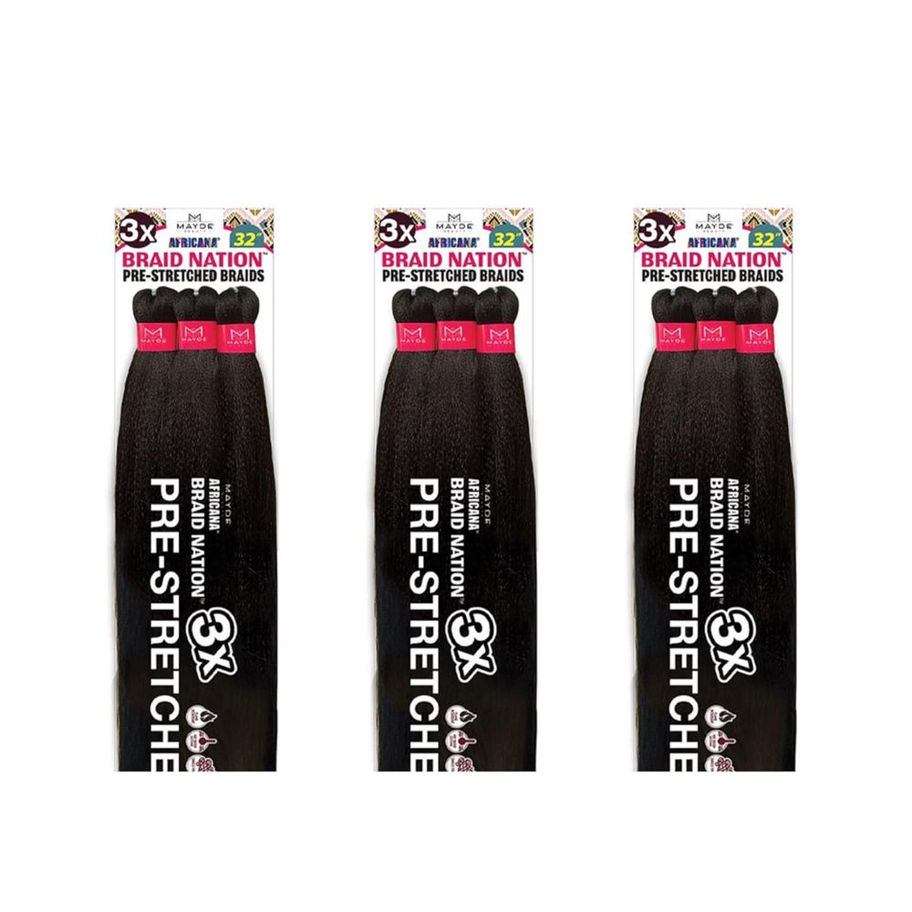 Mayde Beauty Synthetic Braiding Hair – 3X Braid Nation 32″ - Beauty Exchange Beauty Supply
