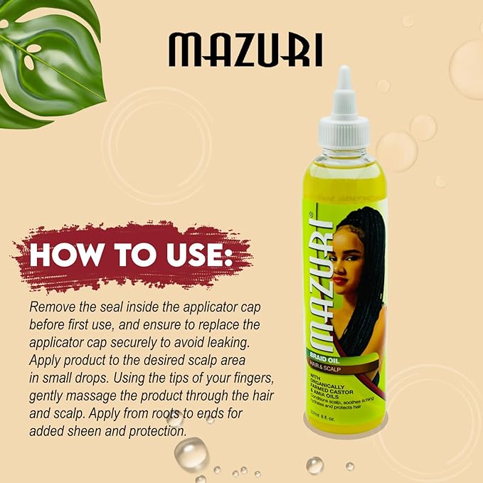 Mazuri Braid Oil for Hair & Scalp - Hydration 237ml - Beauty Exchange Beauty Supply