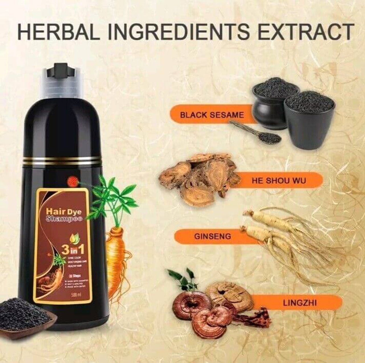 Meidu Black Hair Color 3in1 Shampoo – 500ml - Beauty Exchange Beauty Supply