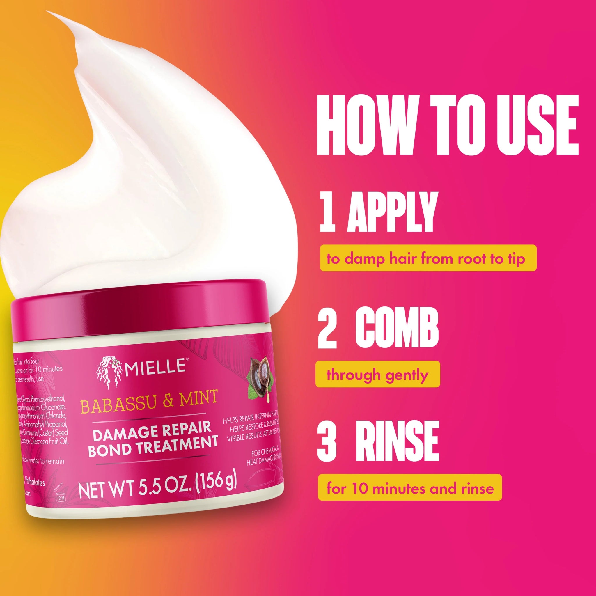 Mielle Babassu & Mint Bond Treatment – 5.5oz - Beauty Exchange Beauty Supply