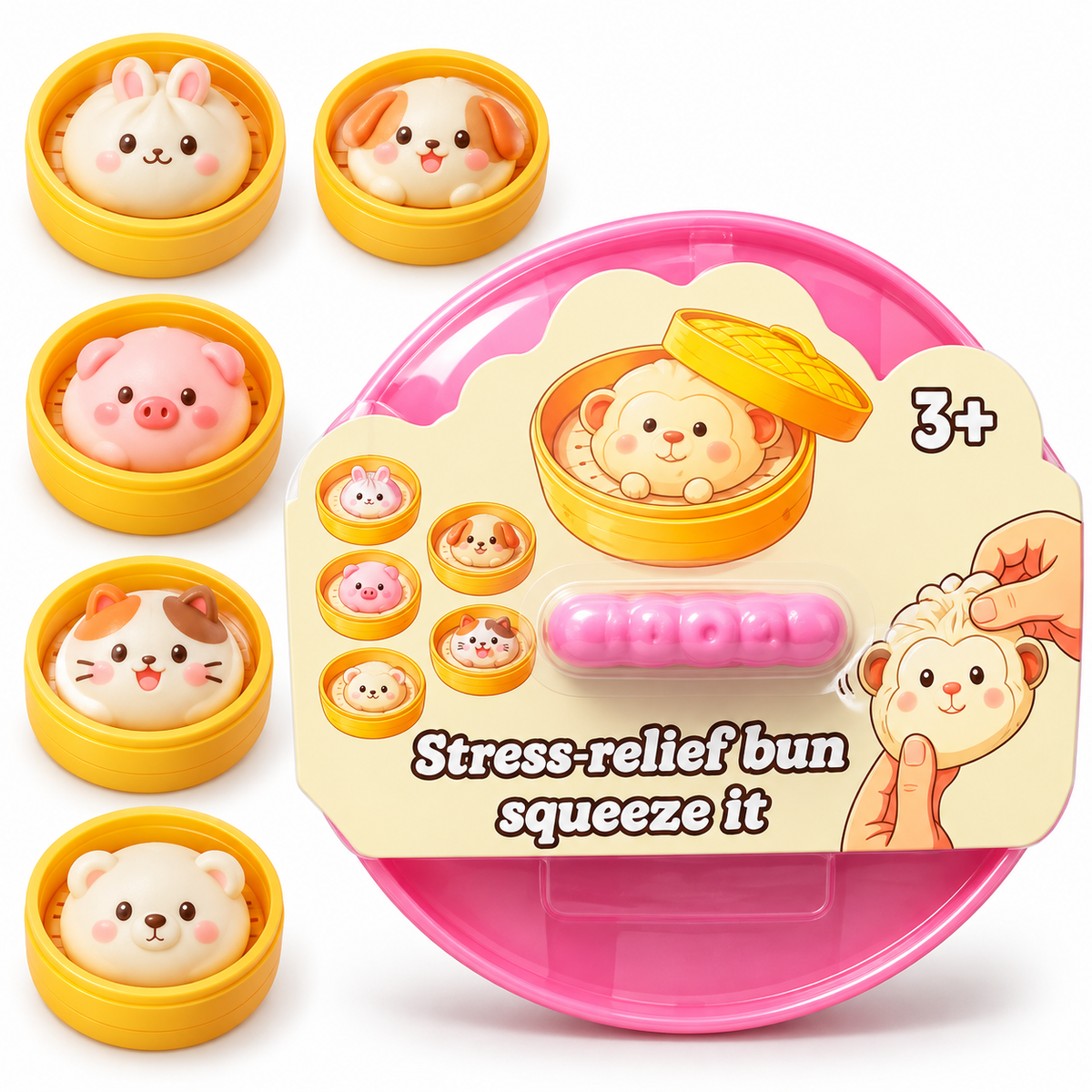 Stress Relief Bun Squeeze Toy  Animal – Mystery Box