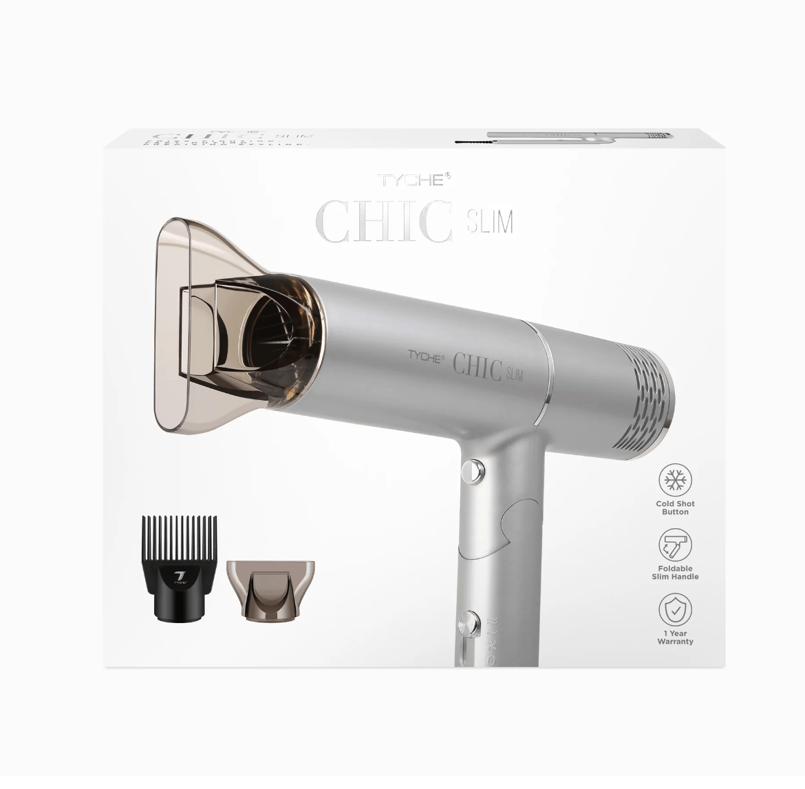 Nicka K New York Chic Slim Foldable Dryer - 2 Attachments - Beauty Exchange Beauty Supply