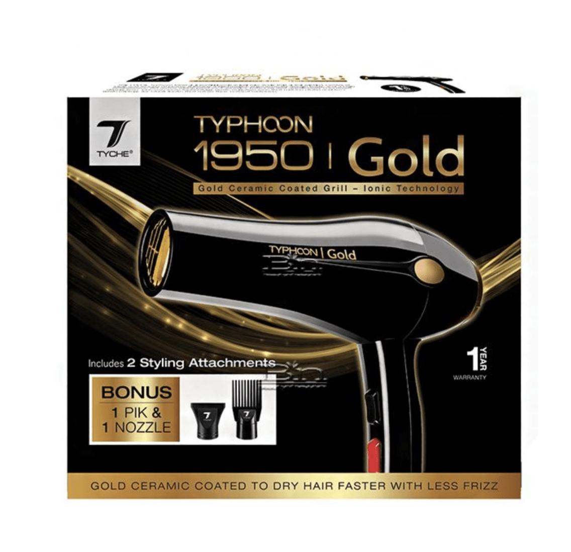 Nicka K New York Tyche Hair Dryer Typhoon - Gold - Beauty Exchange Beauty Supply