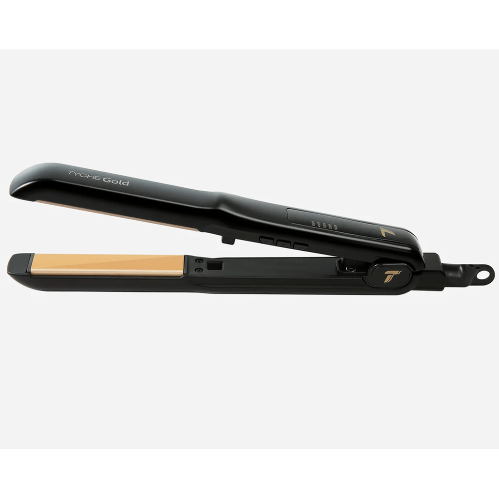 Nicka K Tyche Gold Ceramic Flat Iron – Double Coated Plates - Beauty Exchange Beauty Supply