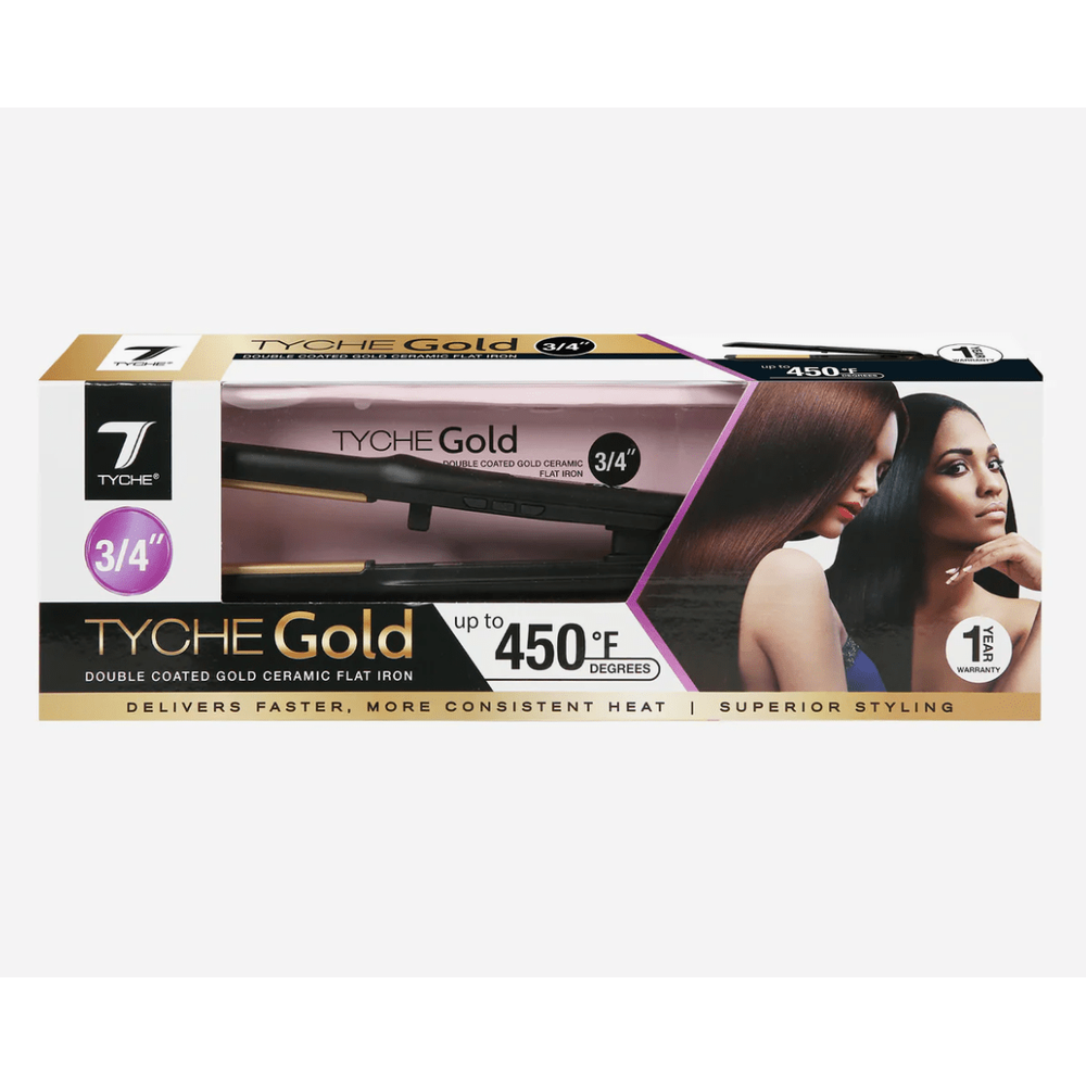 Nicka K Tyche Gold Ceramic Flat Iron – Double Coated Plates - Beauty Exchange Beauty Supply