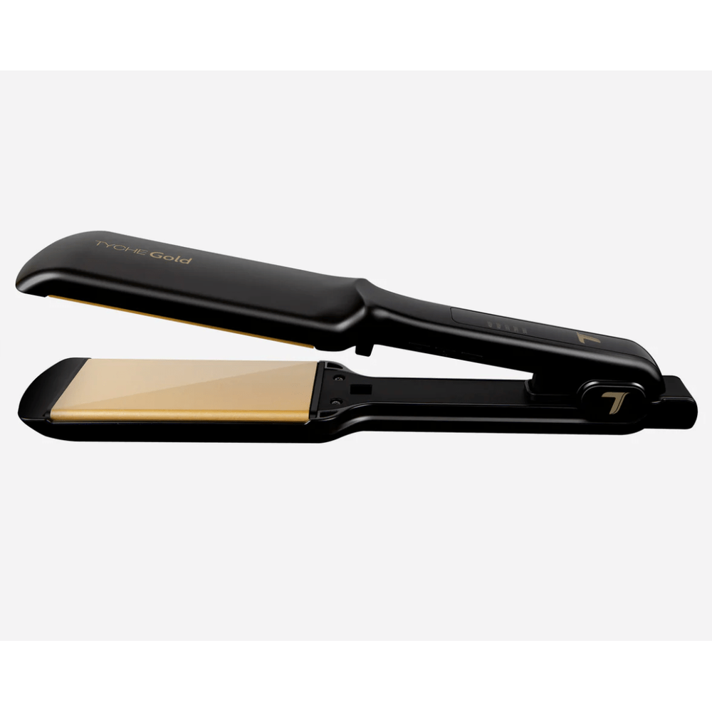 Nicka K Tyche Gold Ceramic Flat Iron – Double Coated Plates - Beauty Exchange Beauty Supply