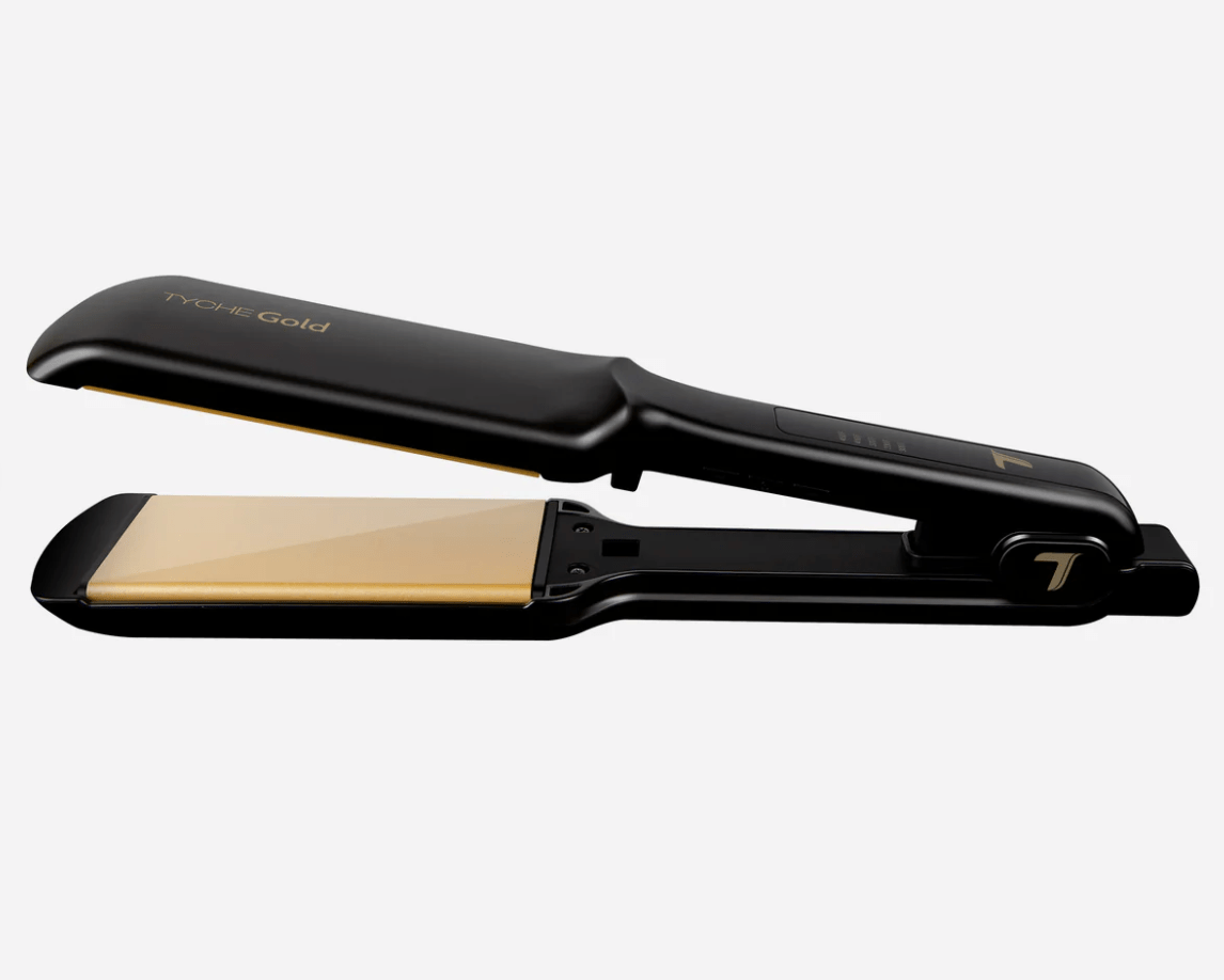 Nicka K Tyche Gold Ceramic Flat Iron – Double Coated Plates - Beauty Exchange Beauty Supply