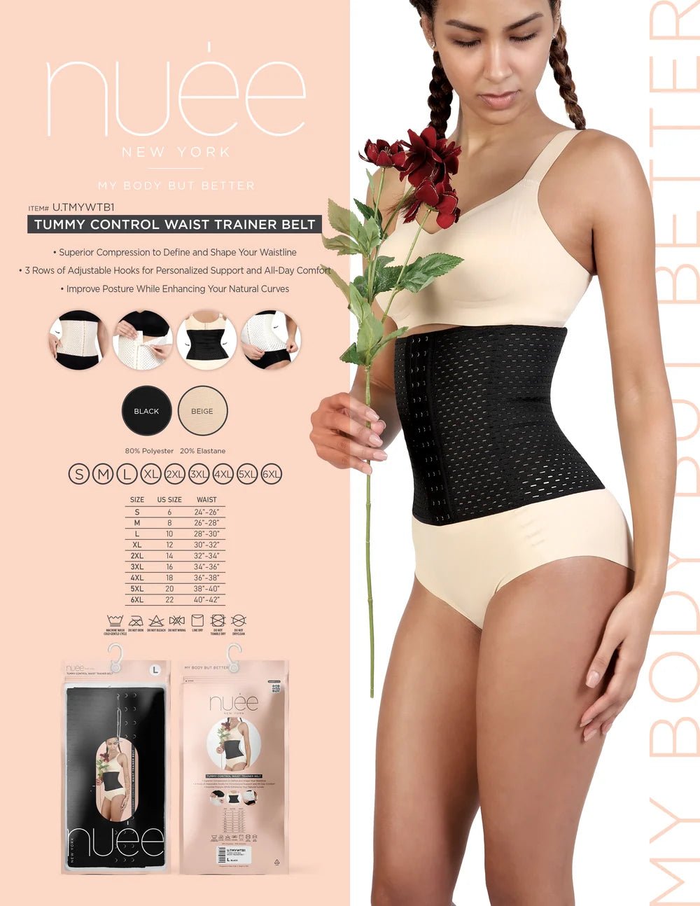 NUE New York Tummy Control Waist Trainer Belt - Beauty Exchange Beauty Supply