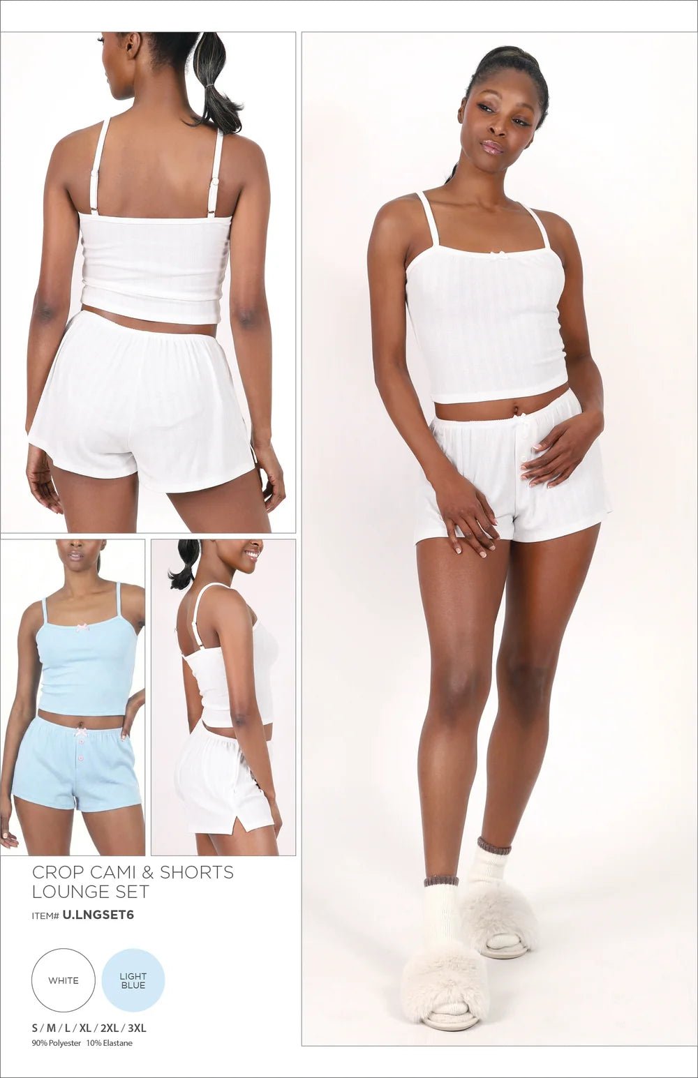 NUEE New York Crop Cami & Shorts Lounge Set - Beauty Exchange Beauty Supply