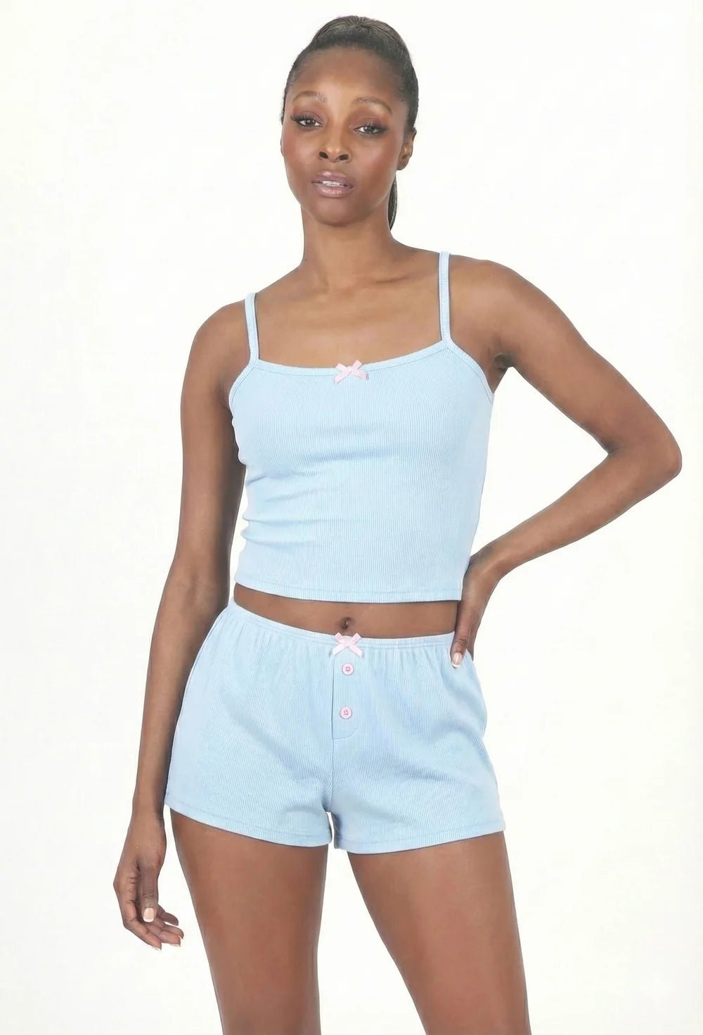 NUEE New York Crop Cami & Shorts Lounge Set - Beauty Exchange Beauty Supply