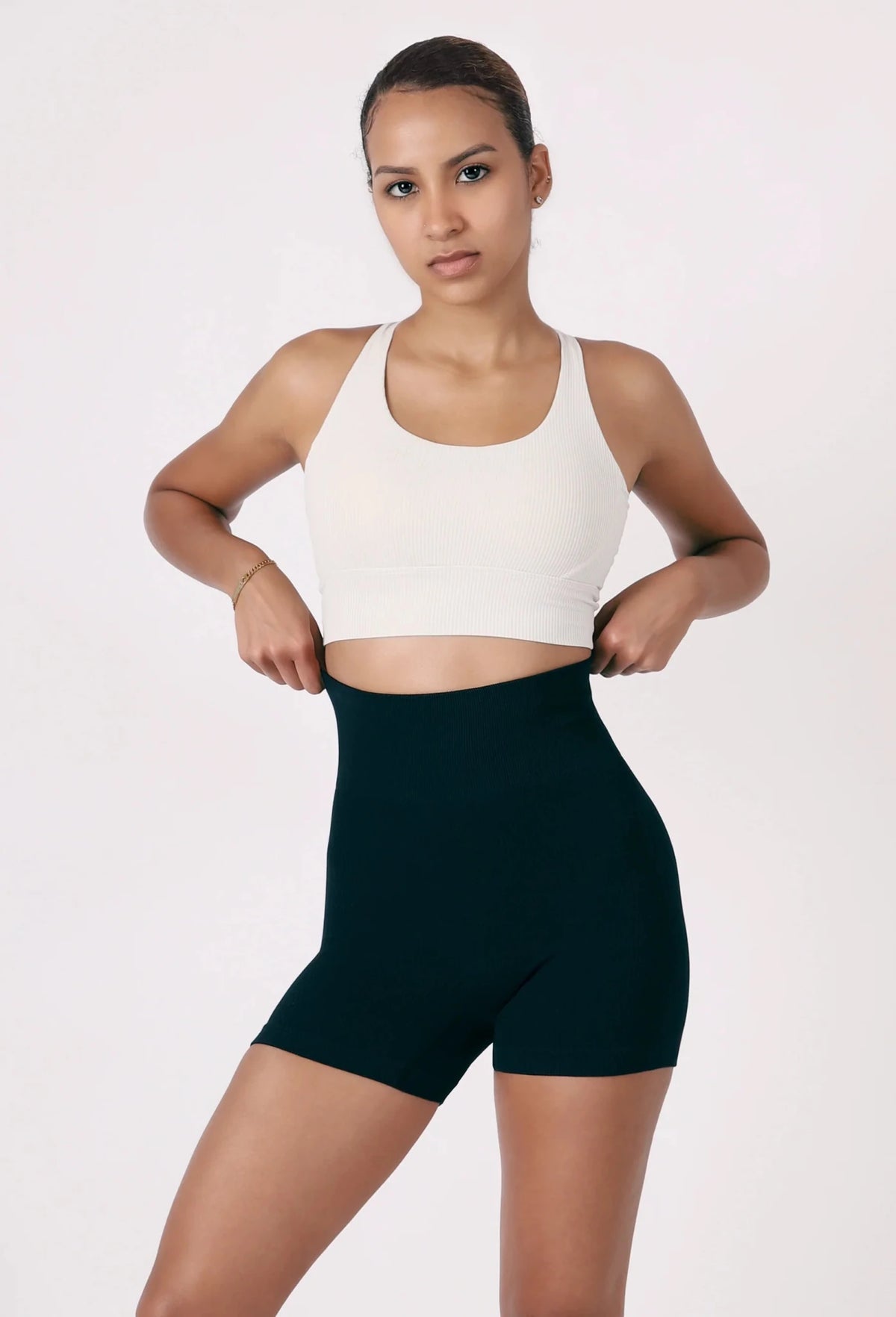 NUEE New York Ribbed Knit High-Rise Biker Shorts – 4.5" - Beauty Exchange Beauty Supply