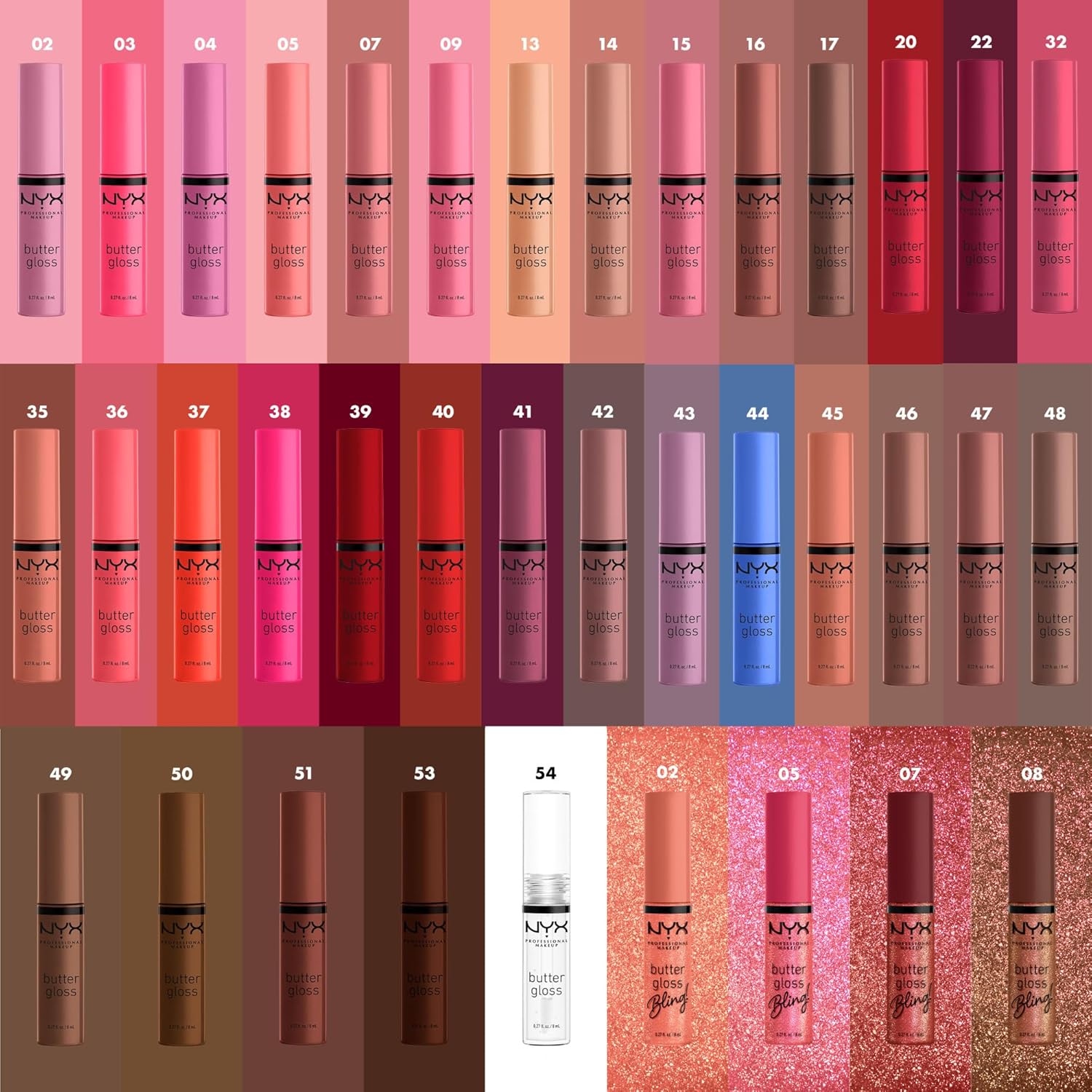 NYX Butter Gloss Sparkly – 8 Shades - Beauty Exchange Beauty Supply