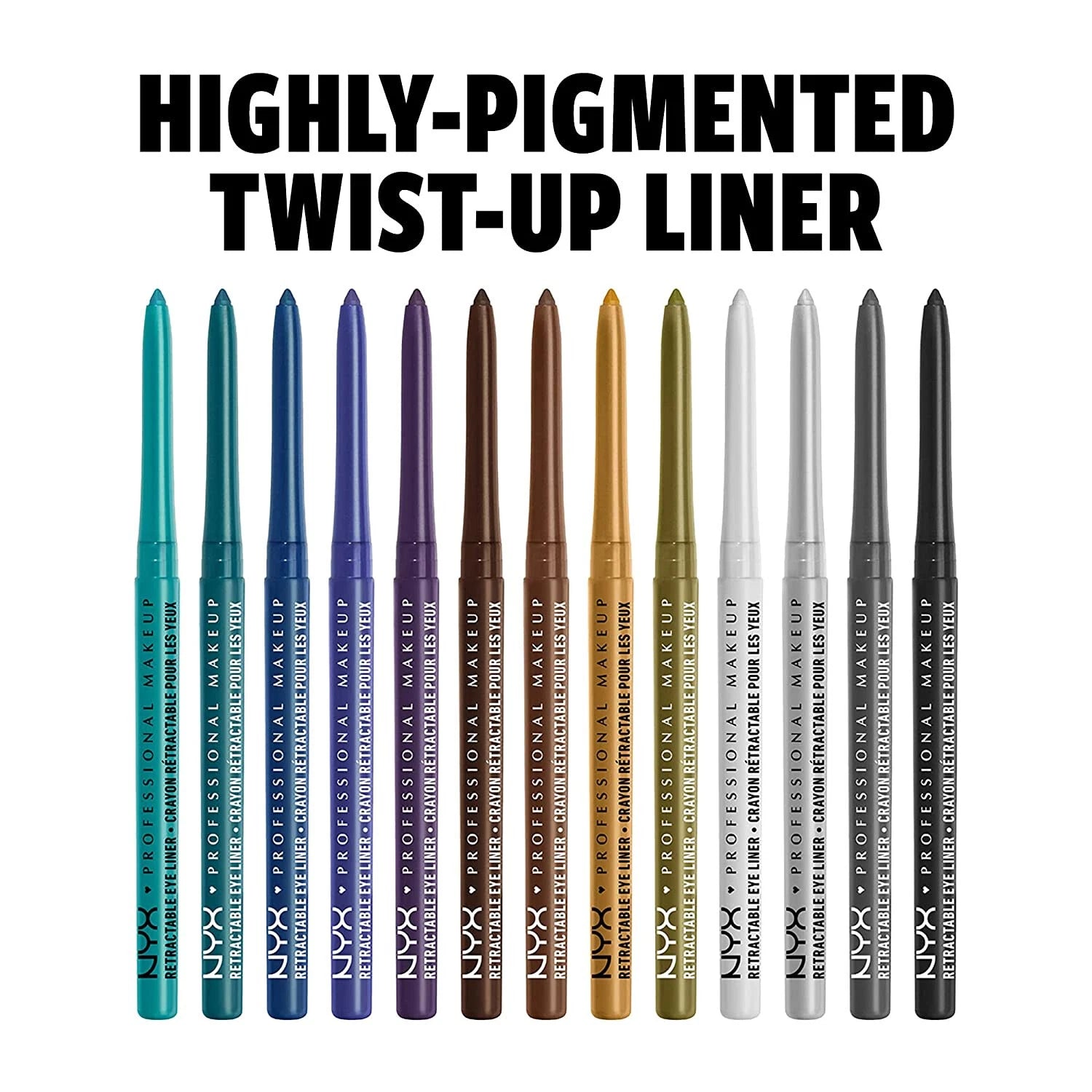 NYX Retractable Eyeliner Pencil – 18 Shades - Beauty Exchange Beauty Supply