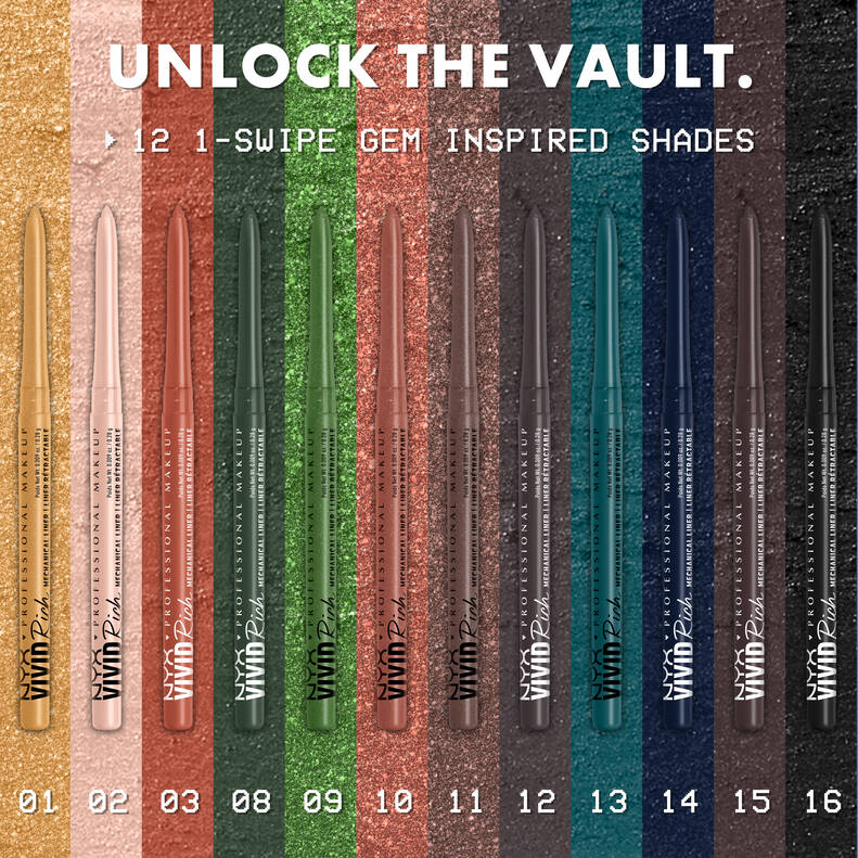 NYX Vivid Rich Mechanical Eye Pencil – 12 Shades - Beauty Exchange Beauty Supply