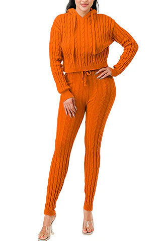 Dodo Cable Hoodie Sweater Set