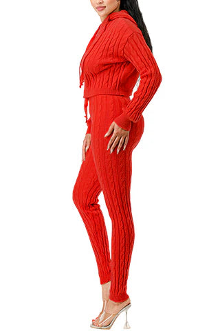 Dodo Cable Hoodie Sweater Set
