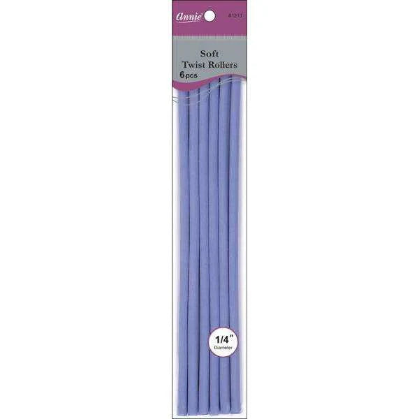 Annie Soft Twist Rollers 1/4in - 6ct Lavender