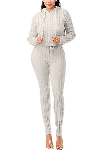 Dodo Cable Hoodie Sweater Set