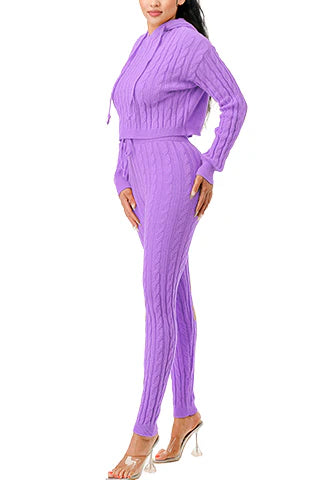 Dodo Cable Hoodie Sweater Set