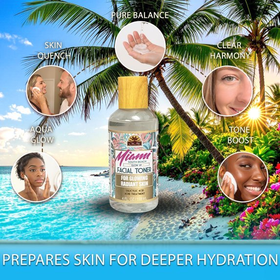 OKAY Miami South Beach Anti‑Acne Facial Toner 4 oz - Beauty Exchange Beauty Supply
