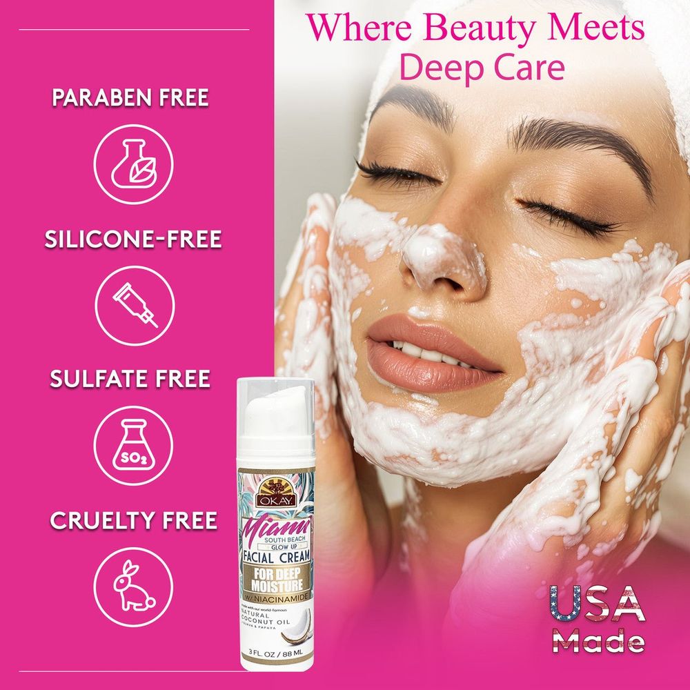 OKAY Miami South Beach Deep Moisture Facial Cream - 2 oz - Beauty Exchange Beauty Supply