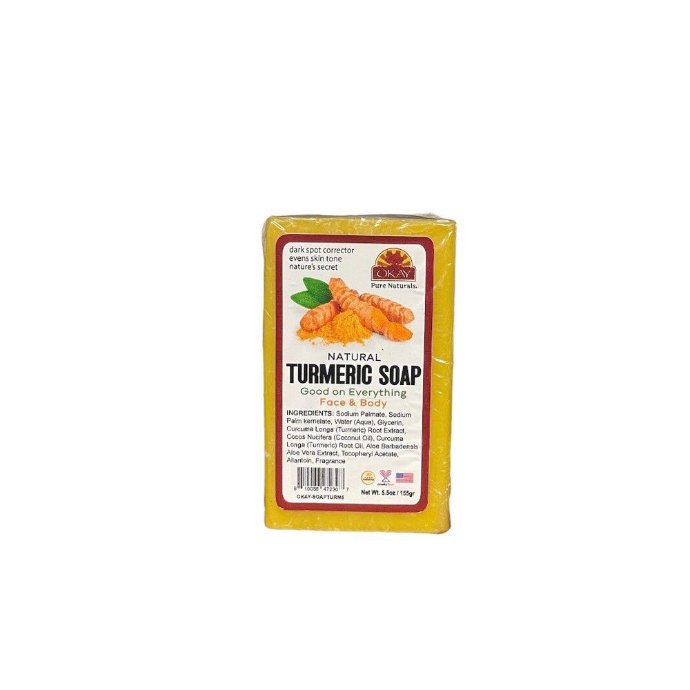 OKAY Pure Naturals Turmeric Soap Bar – 5.5 oz - Beauty Exchange Beauty Supply