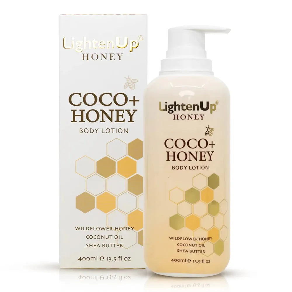 Omic LightenUp Honey Coco+ Honey Body Lotion (with Airless Pump) – 400 ml - Beauty Exchange Beauty Supply
