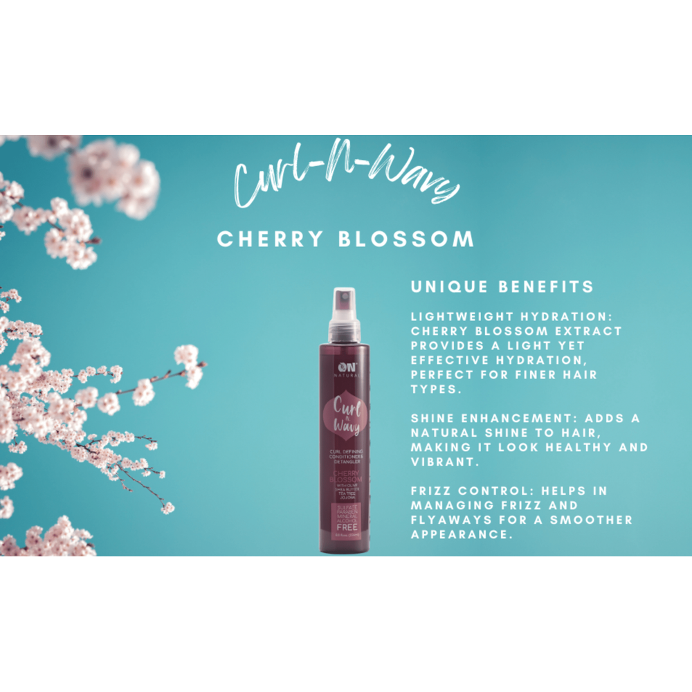 On Naturals Curl - N - Wavy Curl Defining Conditioner & Detangler – Cherry Blossom, Jamaican Black Castor Oil, Peppermint, Coconut Milk – 12 oz - Beauty Exchange Beauty Supply