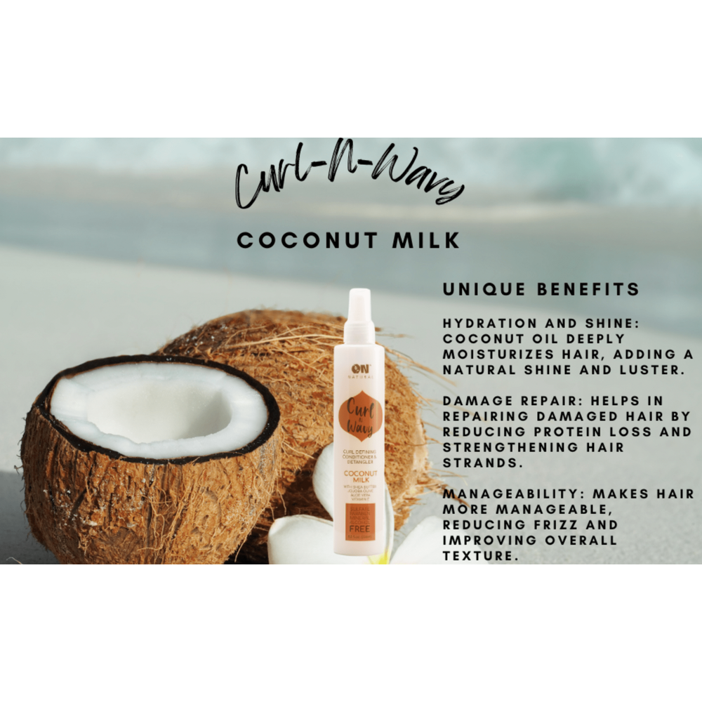 On Naturals Curl - N - Wavy Curl Defining Conditioner & Detangler – Cherry Blossom, Jamaican Black Castor Oil, Peppermint, Coconut Milk – 12 oz - Beauty Exchange Beauty Supply