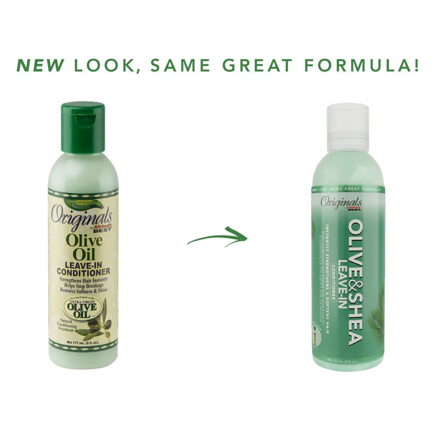 Originals by Africa's Best Olive & Shea Leave - In Conditioner | Moisture - Rich Leave - In Treatment for Softer, Stronger Hair – Detangles, Conditions & Protects – 6 fl oz - Beauty Exchange Beauty Supply