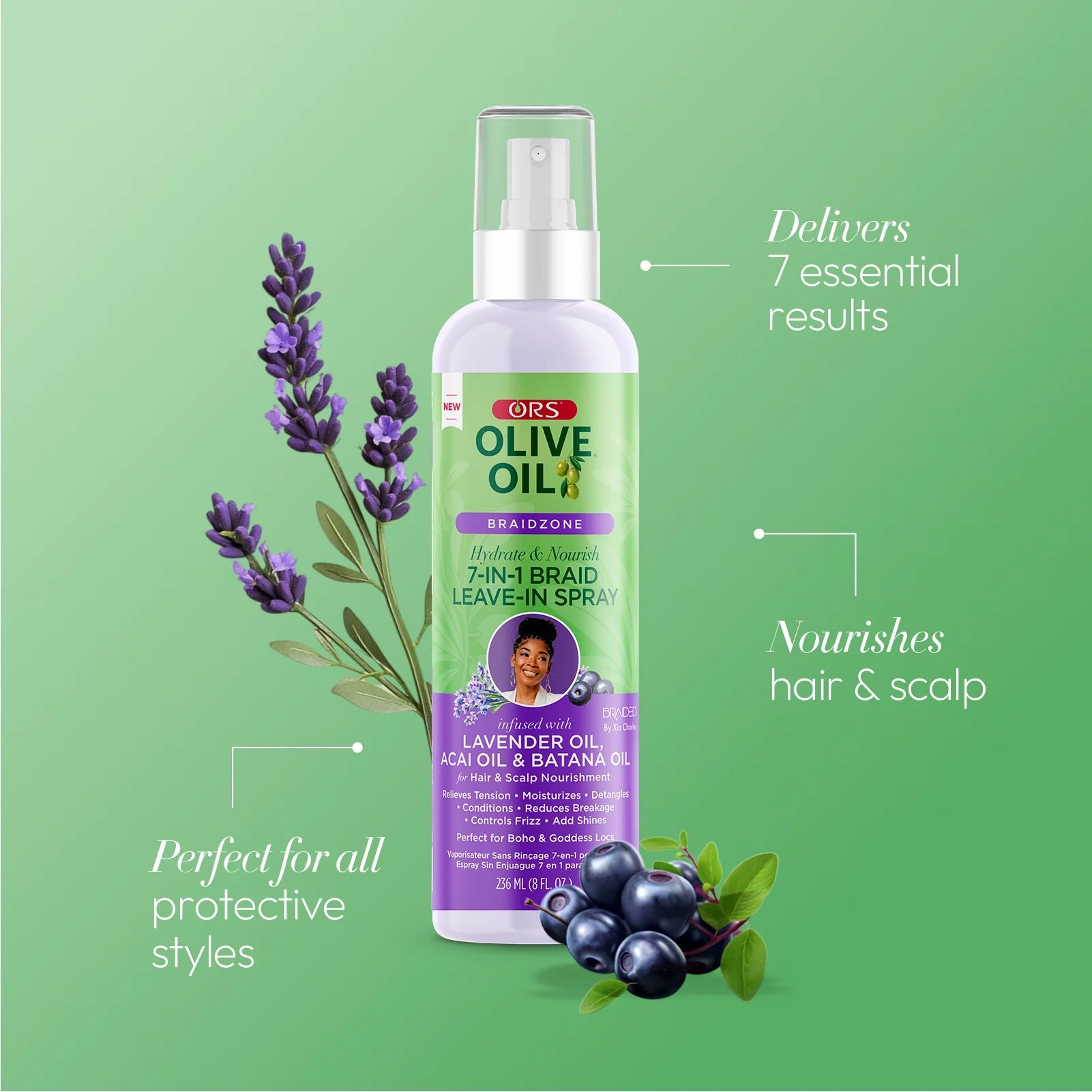 ORS Olive Oil Braidzone 7 - In - 1 Braid Leave In Spray – 8oz - Beauty Exchange Beauty Supply