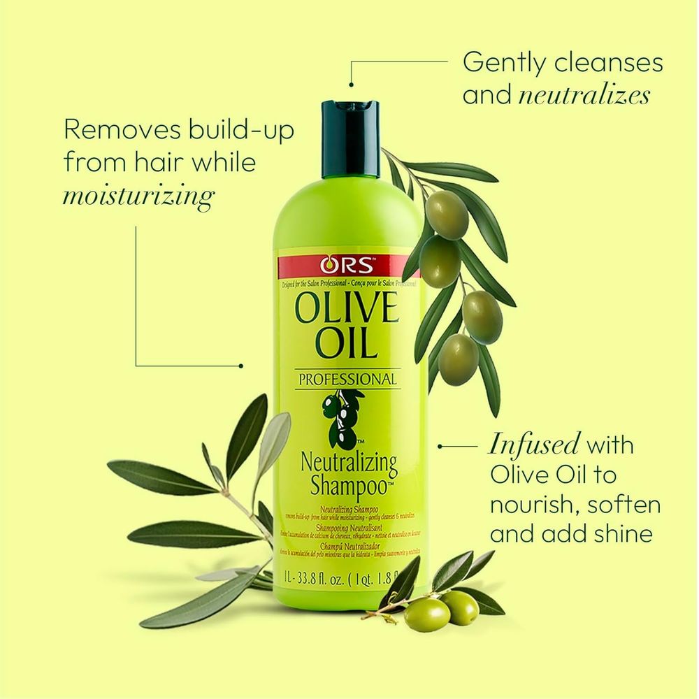 ORS Olive Oil Professional Neutralizing Shampoo – Removes Residue, Restores Moisture – 33.8 oz - Beauty Exchange Beauty Supply