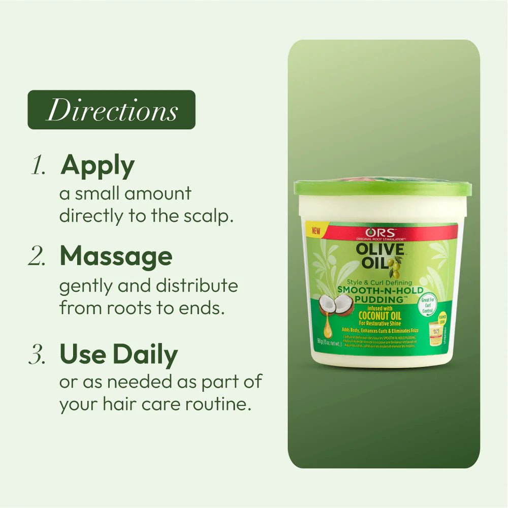 ORS Olive Oil Style & Curl Smooth - N - Hold Pudding (Alcohol - Free, Adds Shine) – 13.0 oz - Beauty Exchange Beauty Supply