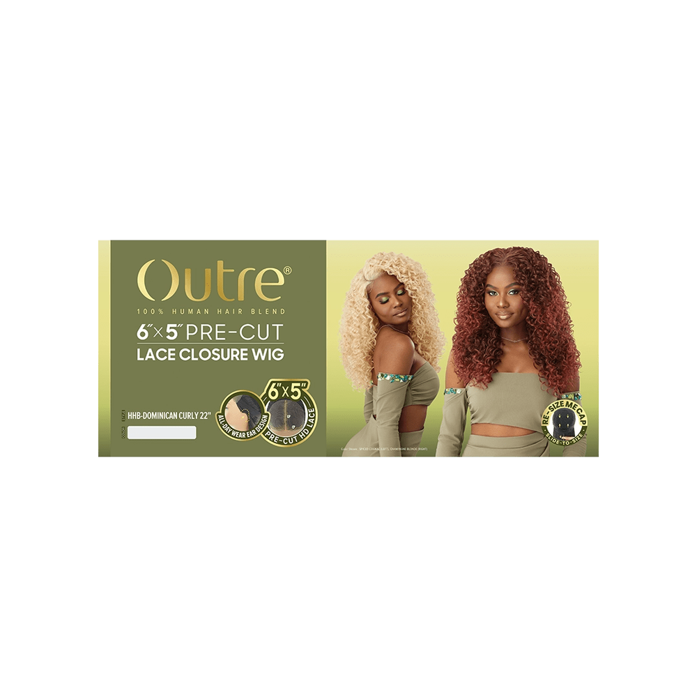 Outre 6x5 Pre - Cut Lace Closure Wig - HHB - Dominican Curly 22" - Beauty Exchange Beauty Supply