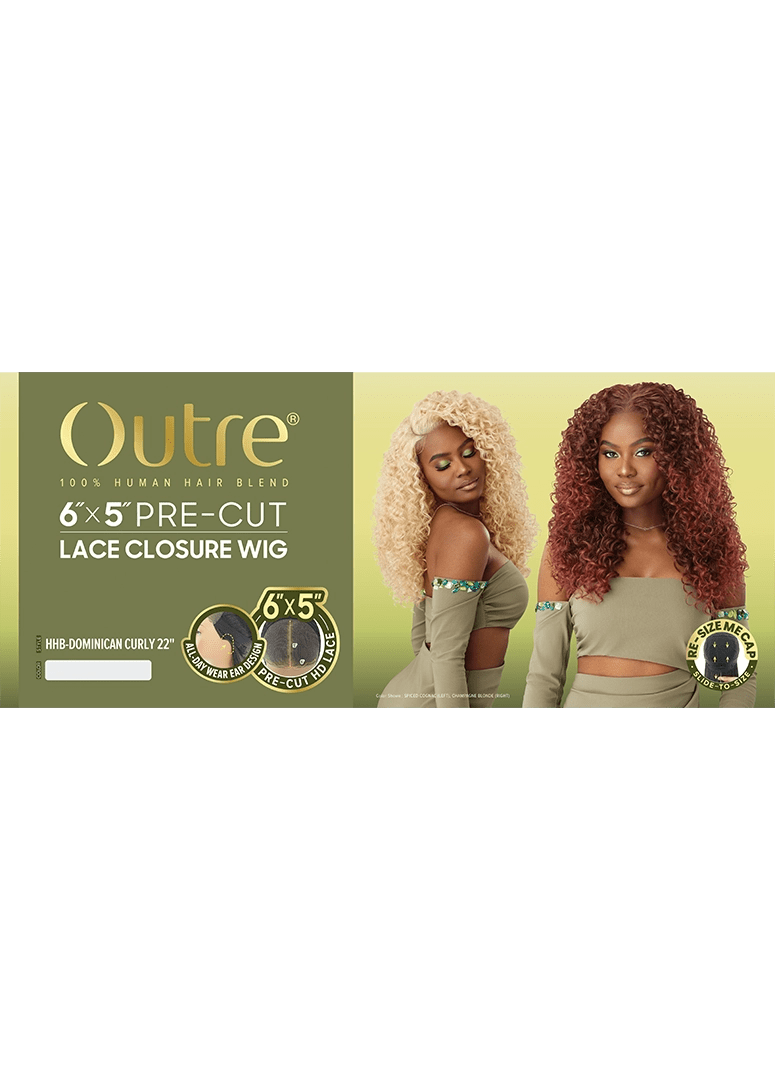 Outre 6x5 Pre-Cut Lace Closure Wig - HHB-Dominican Curly 22 Outre 6x5 Pre-Cut Lace Closure Wig - HHB-Dominican Curly 22