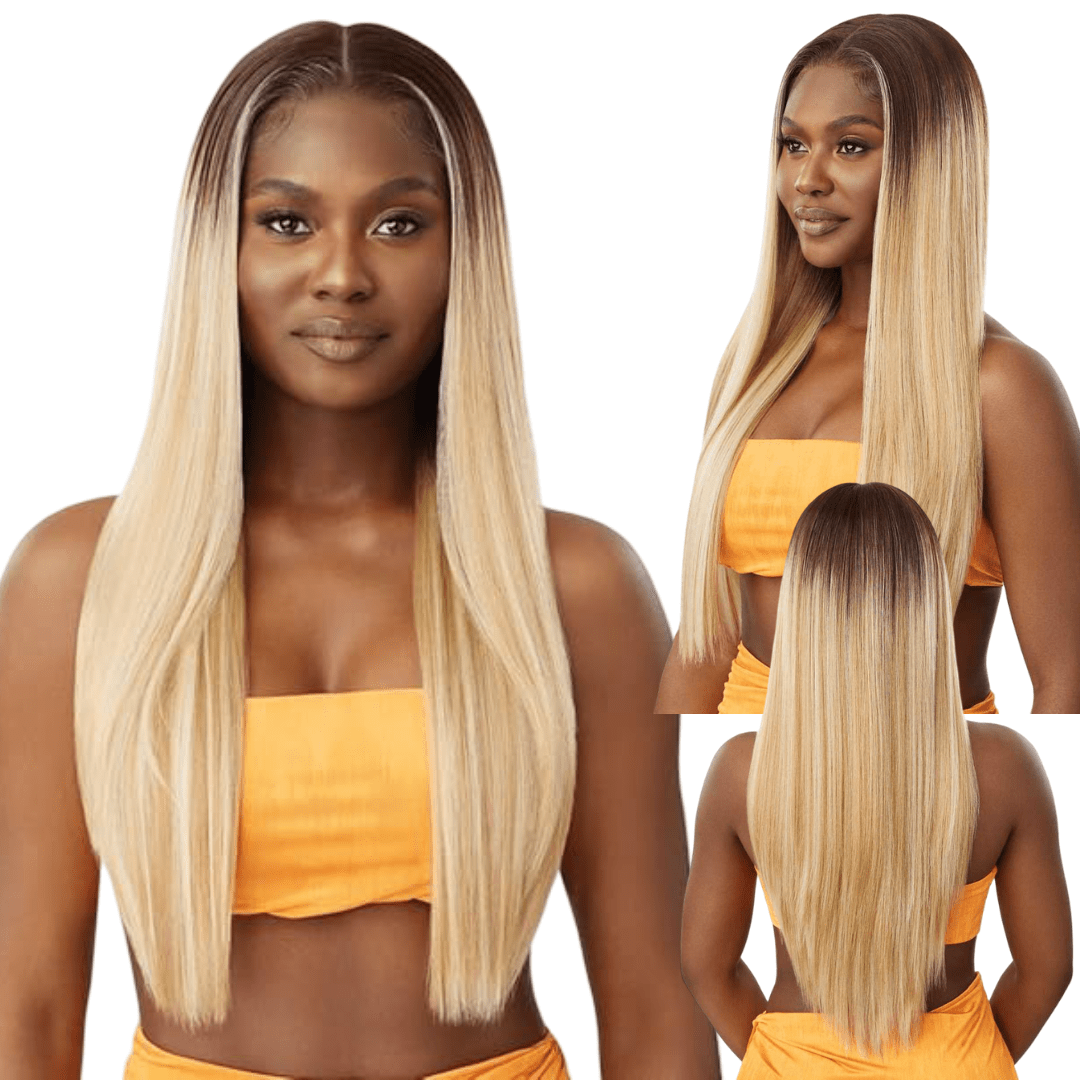Outre Airtied 100% Fully Hand - Tied Wig Human Hair Blend - Sleek Yaki 28" - Beauty Exchange Beauty Supply