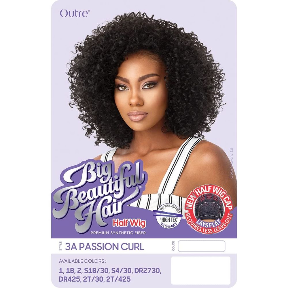 Outre Big Beautiful Hair Half Wig – 3A Passion Curl | Natural Texture, Soft Volume & Secure Fit - Beauty Exchange Beauty Supply