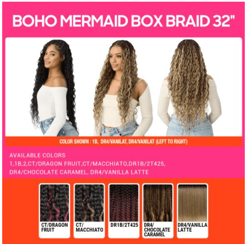 Outre Boho Glueless HD Lace Mermaid Box Braid Wig - 32" - Beauty Exchange Beauty Supply